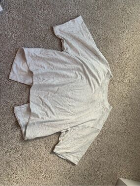 Athleta Light Heather Gray Bliss Terry Split Back Active Sweatshirt Top Size XS